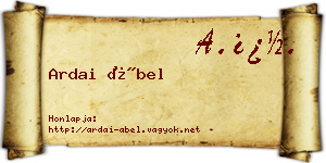 Ardai Ábel névjegykártya